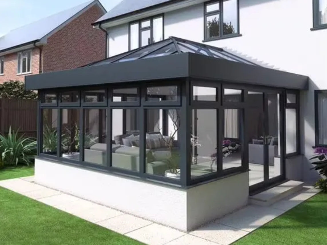 modern modular prefabricated tempered glass sunroom winter garden green sunroom villa