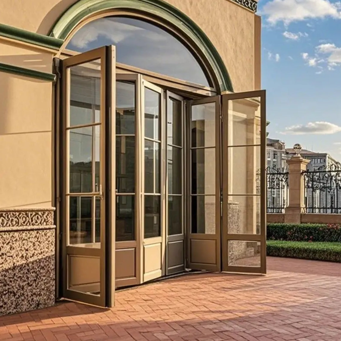 Fransh Tempered Glass Bifold Doors Aluminium Folding Patio Outdoor Sliding Folding Door Aluminum Vertical Bi Folding Doors Glass