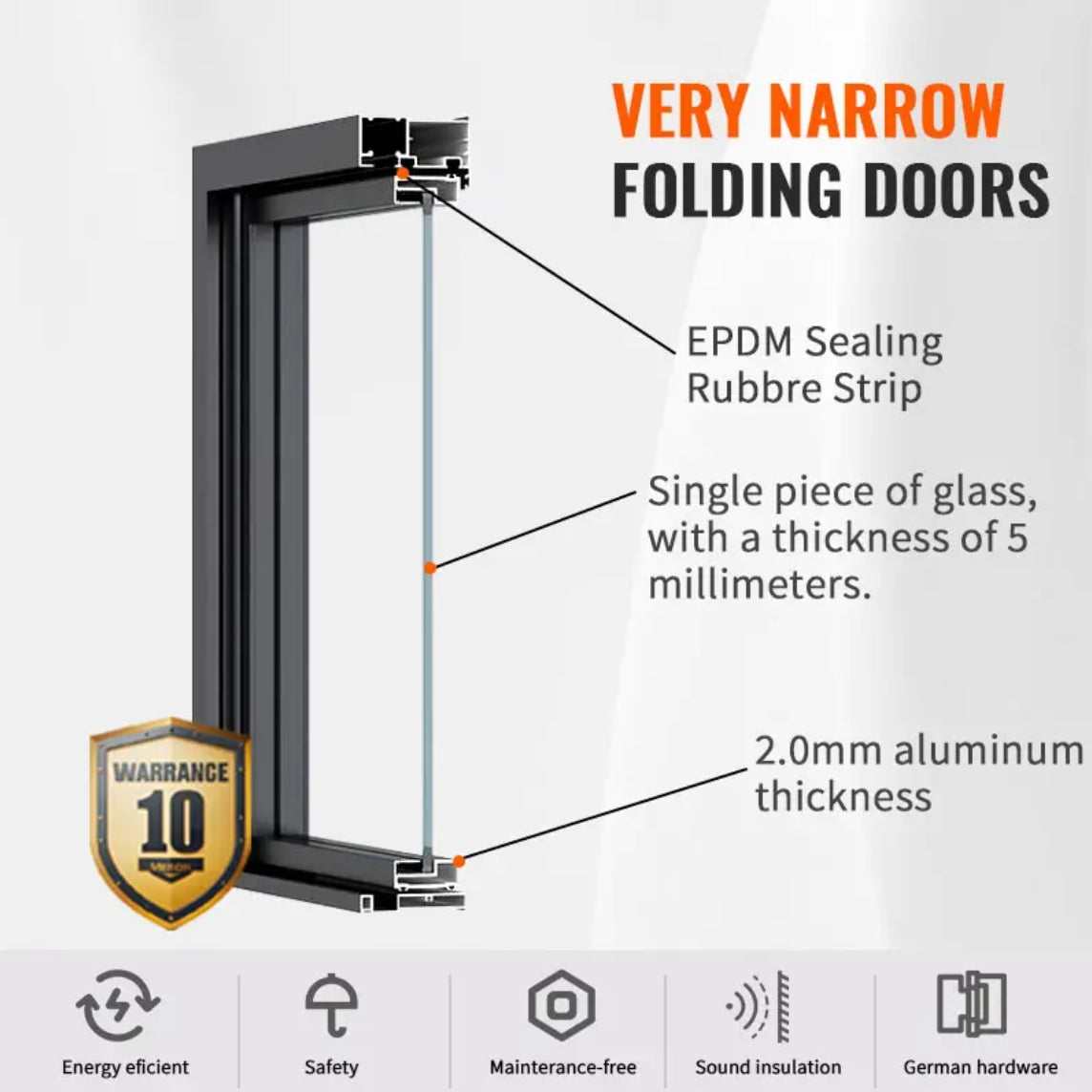 Customized Aluminium Veranda Sliding Door Double Tempered Glass Windows and Doors with Rail Sliding Door for Sale