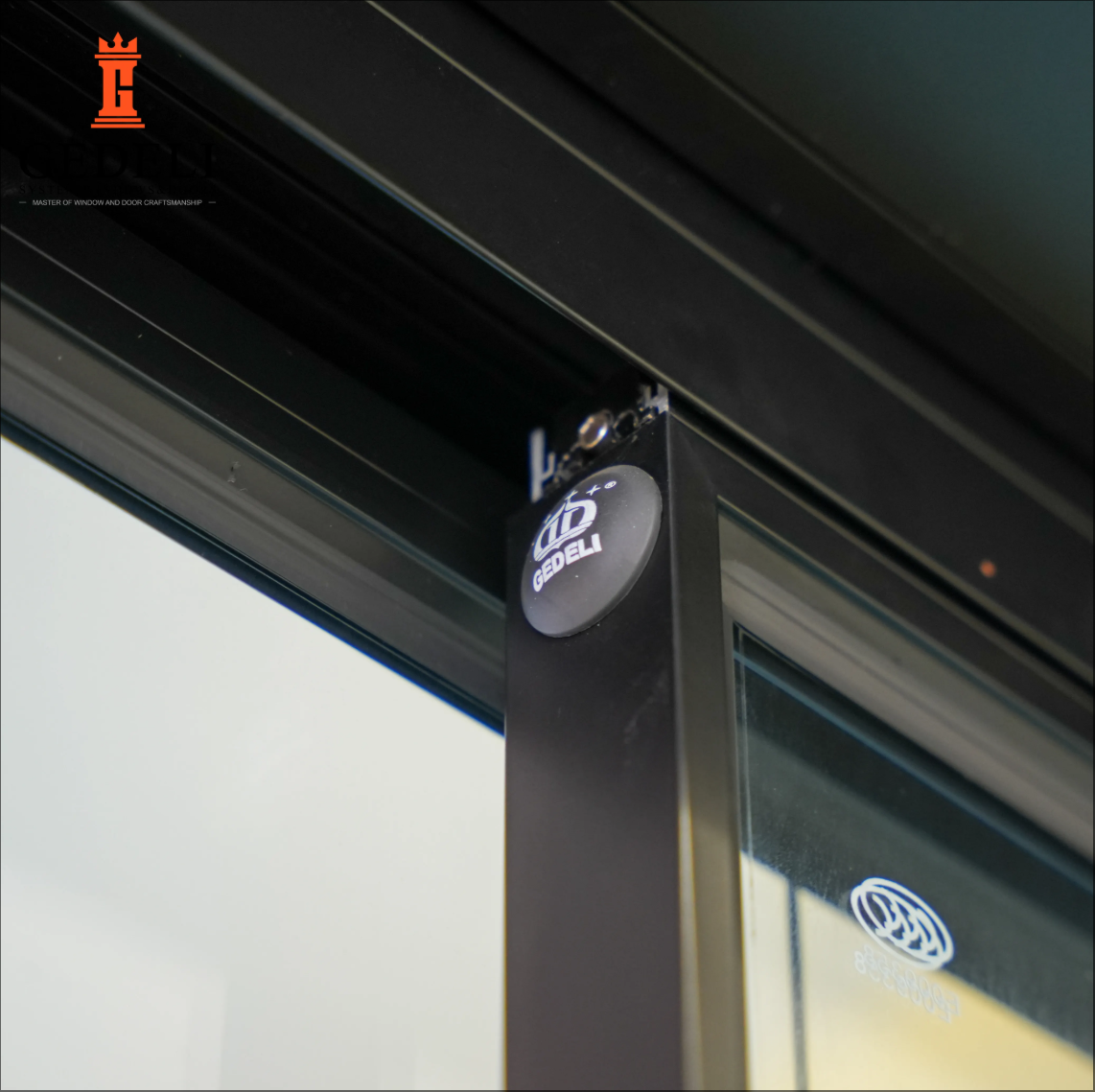 GEDELI Thermal Break Aluminum Customized Double Glass Sliding Door Narrow Hanging Sliding Door