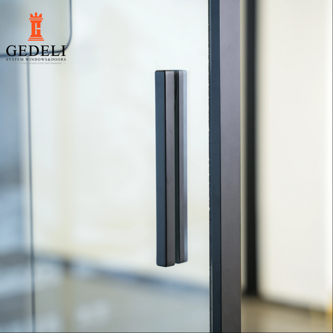 GEDELI Thermal Break Aluminum Customized Double Glass Sliding Door Narrow Hanging Sliding Door
