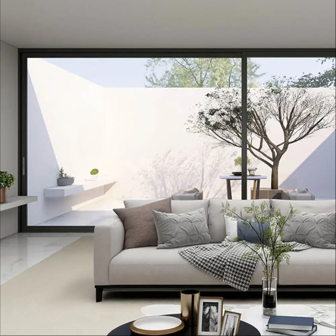 GEDELI Double Tempered Glass Aluminum Sliding Door Customized Sliding Patio Door Exterior Noiseless Sliding Door