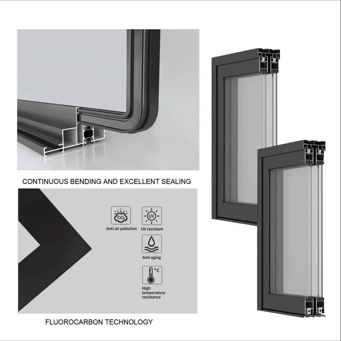 GEDELI Double Tempered Glass Aluminum Sliding Door Customized Sliding Patio Door Exterior Noiseless Sliding Door