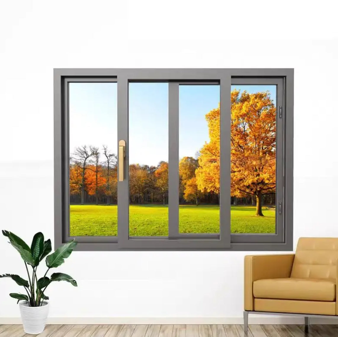 Modern simple villa sun room sound insulation aluminum double glazed sliding window drift window