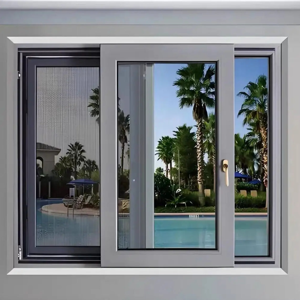 Modern simple villa sun room sound insulation aluminum double glazed sliding window drift window