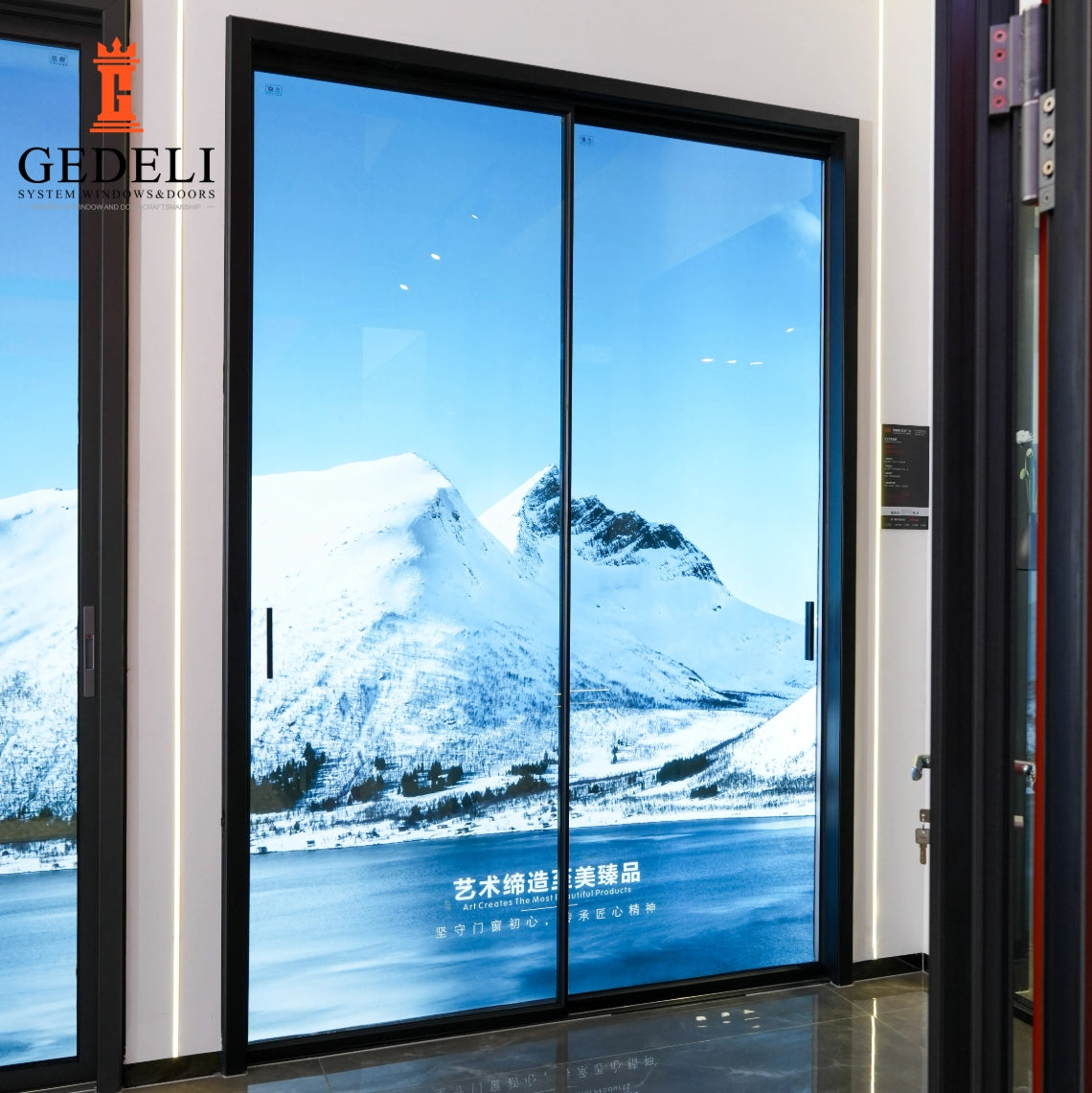 GEDELI Custom Double Glazed Sliding Doors Noiseless Residential High Quality Aluminum Sliding Glass Door For Offices