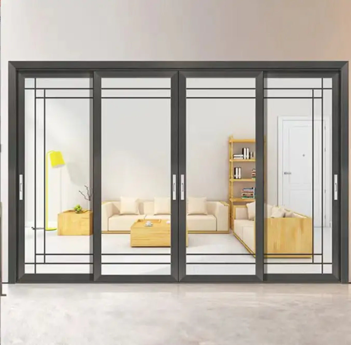 European architectural style prefabricated ultra-wide view triple-glazed soundproof and heat-insulating aluminum sliding door