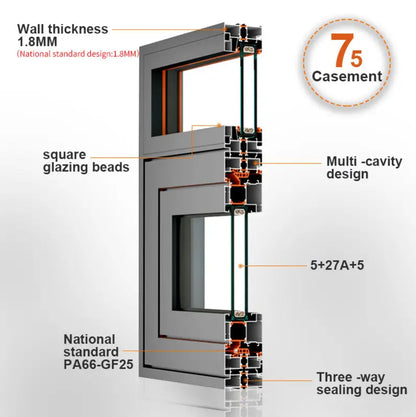 GEDELI Wholesale Aluminum Frame Double Glazed Casement Windows For Home Casement Window And Door