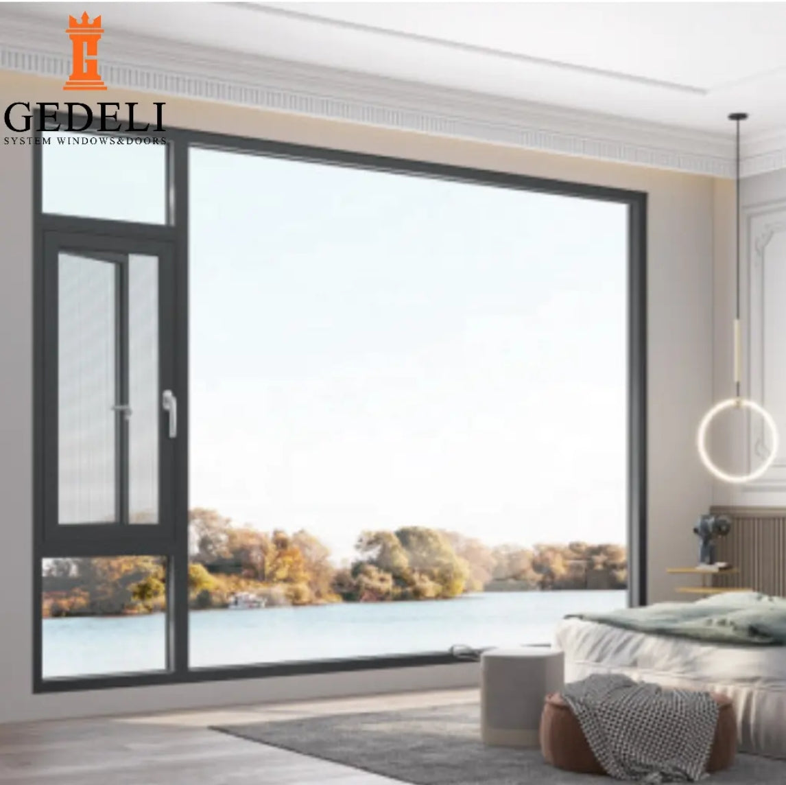 Modern Quality Thermal Break Aluminium Alloy Casement Window and Door Double Glass Aluminum Casement Windows With Screens awning