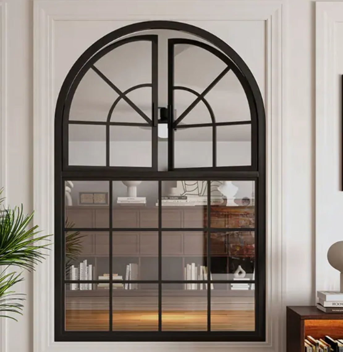 Luxury French Style Curved Thermal Break Aluminum Alloy Windows With Grids Arched Double Glazed Windows