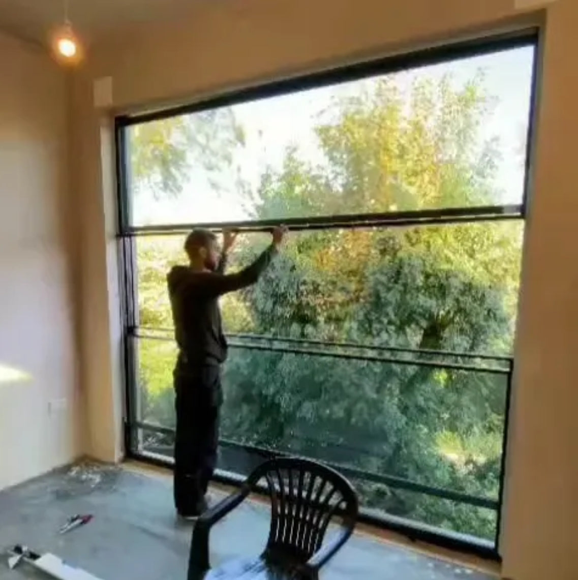 Aluminum up and down sliding window glass automatic vertical sliding window, lifting balcony window, suitable for villas