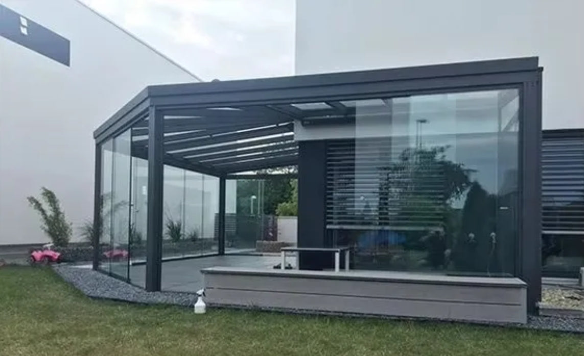 modern modular prefabricated tempered glass sunroom winter garden green sunroom villa