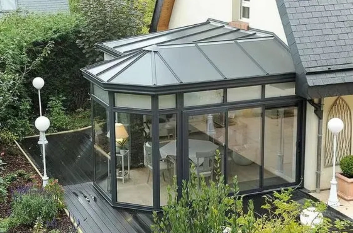 modern modular prefabricated tempered glass sunroom winter garden green sunroom villa