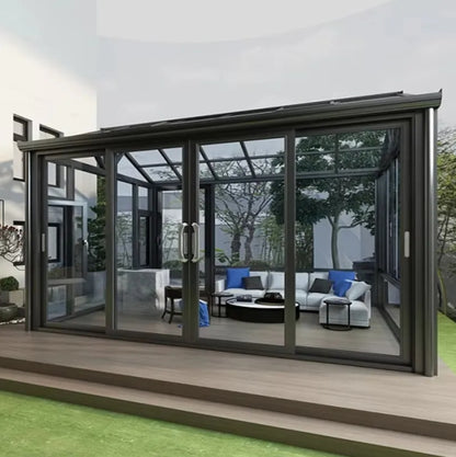 Alucasa Custom 10X12 12 X 20 Free Standing Low-E Glass House 4 Season Solarium Veranda Aluminum Sunrooms