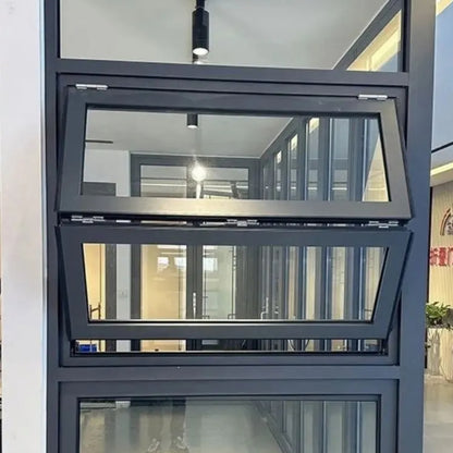 Wholesale Double Glass Aluminum Folding Windows Black Vertical Up Bi-folding Window