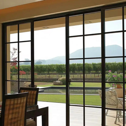 Manufacturer High Quality Energy Efficient Aluminium Alloy Sliding Door Design Aluminum Double glazed Glass French Door