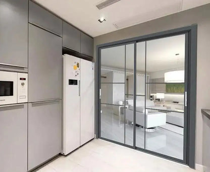 Manufacturer High Quality Energy Efficient Aluminium Alloy Sliding Door Design Aluminum Double glazed Glass French Door