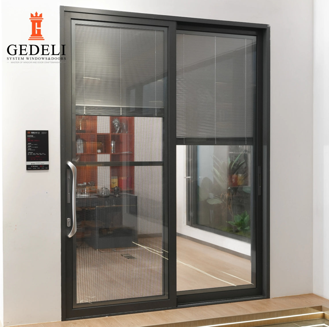 GEDELI Hurricane Impact Sliding Door Custom Aluminum Alloy Double Tempered Glass Sliding Door Heat Insulation And Waterproof