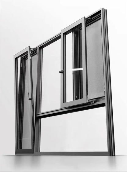 Villas aluminum windows triple glazing heat insulation soundproof hurricane proof sliding windows