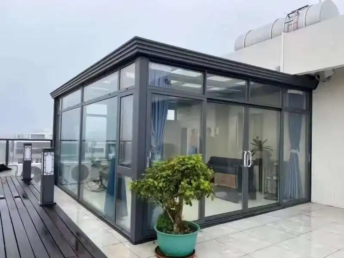 GEDELI prefabricated aluminum hurricane-proof portable outdoor independent four-season sun room insulated aluminum glass room