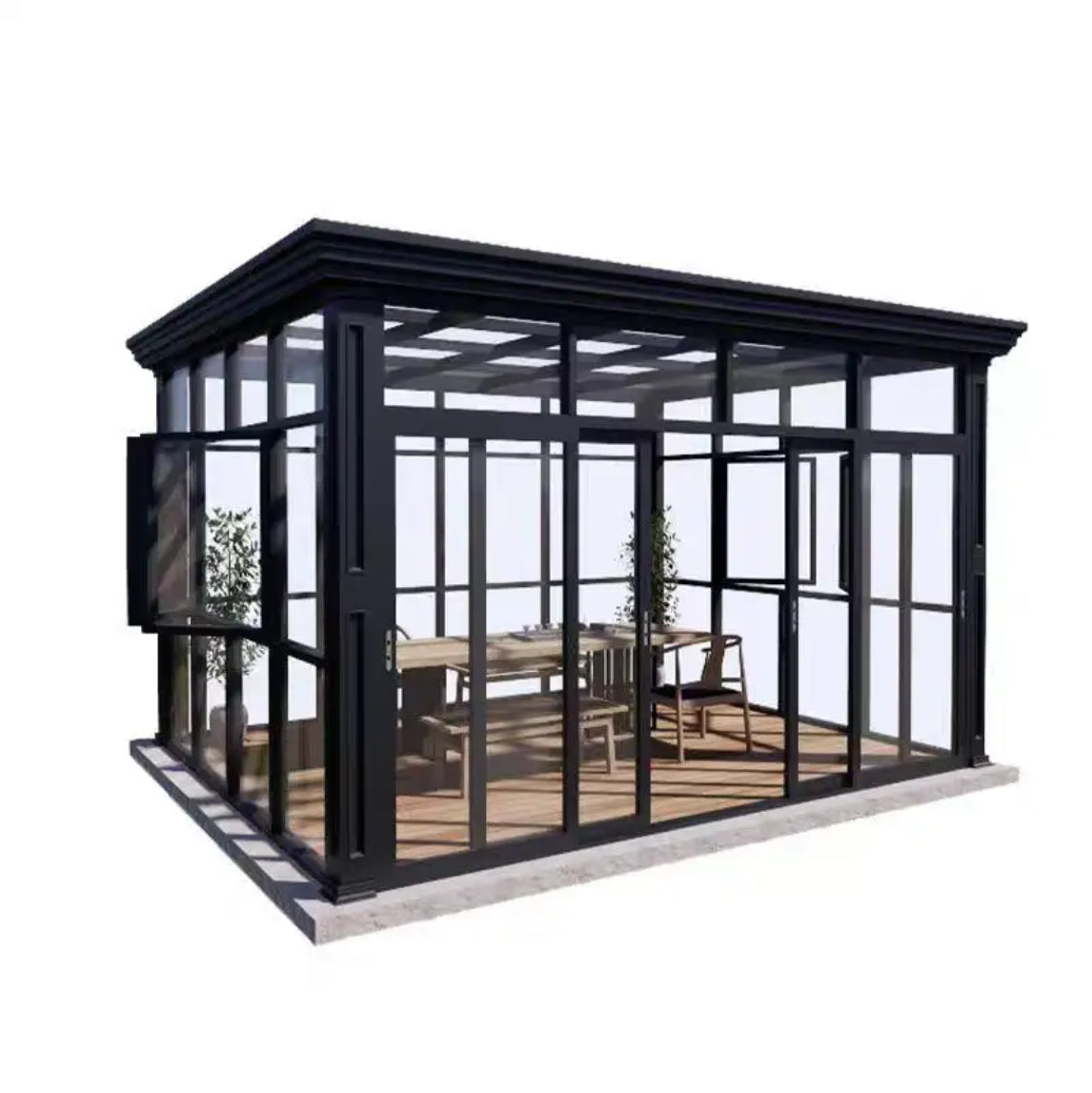 GEDELI prefabricated aluminum hurricane-proof portable outdoor independent four-season sun room insulated aluminum glass room