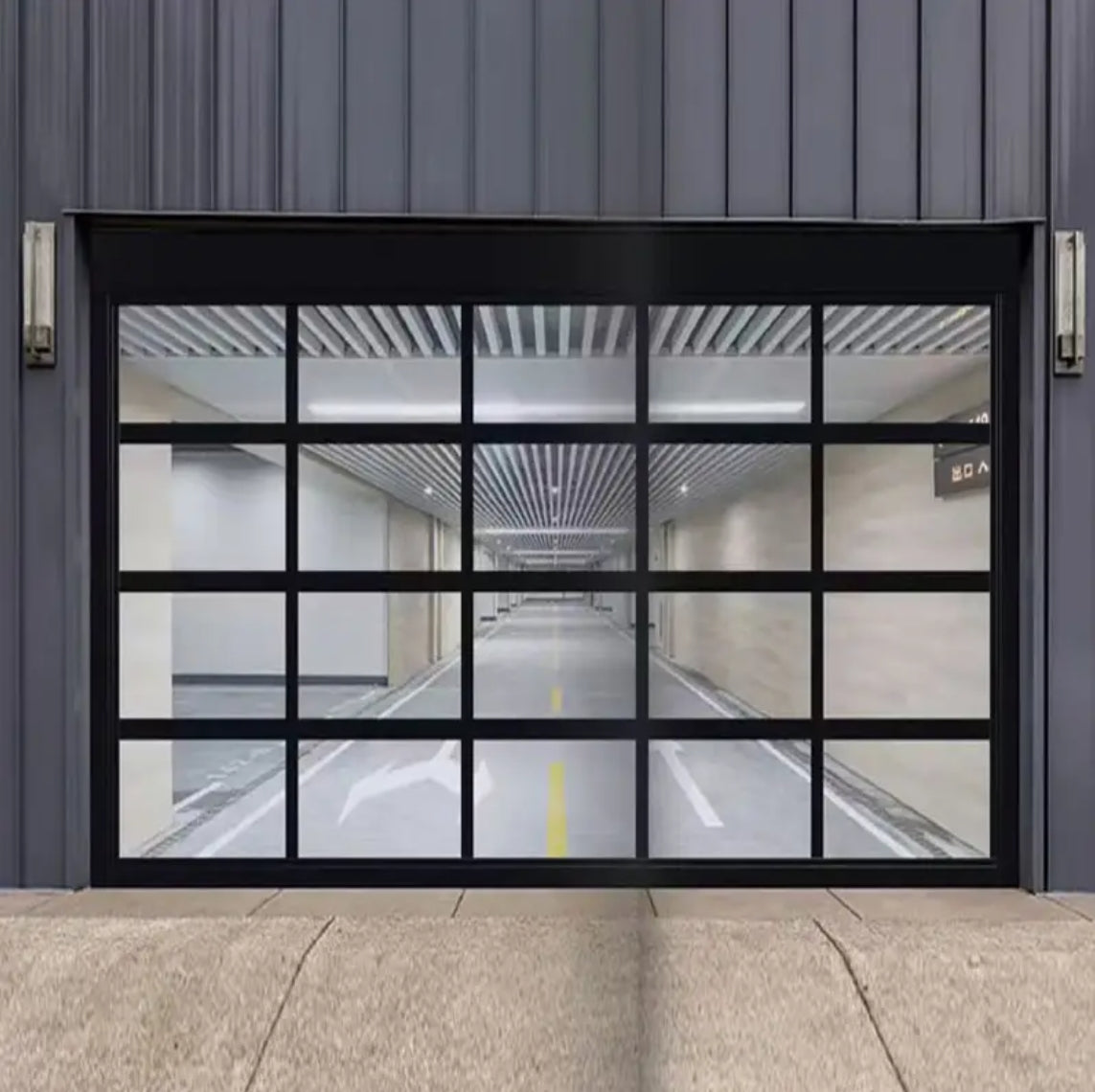 Mirror Aluminum Glass Garage Door Residential Waterproofing Automatic Sectional Garage Door For Villa Morden