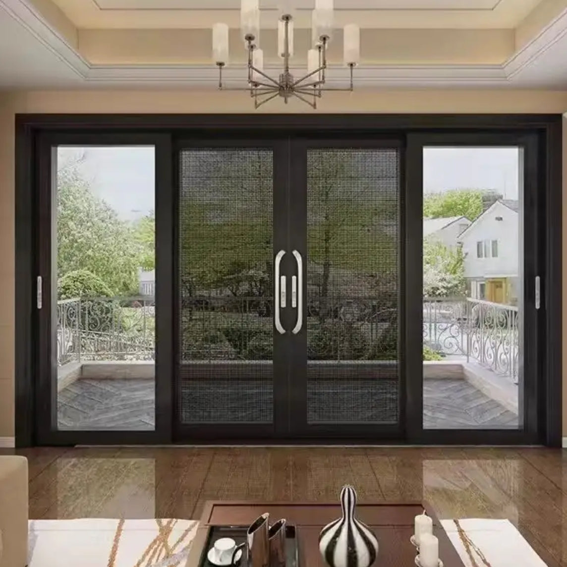 GEDELI Outdoor Patio Waterproof Hurricane Proof Heavy Duty Aluminum Sliding Door