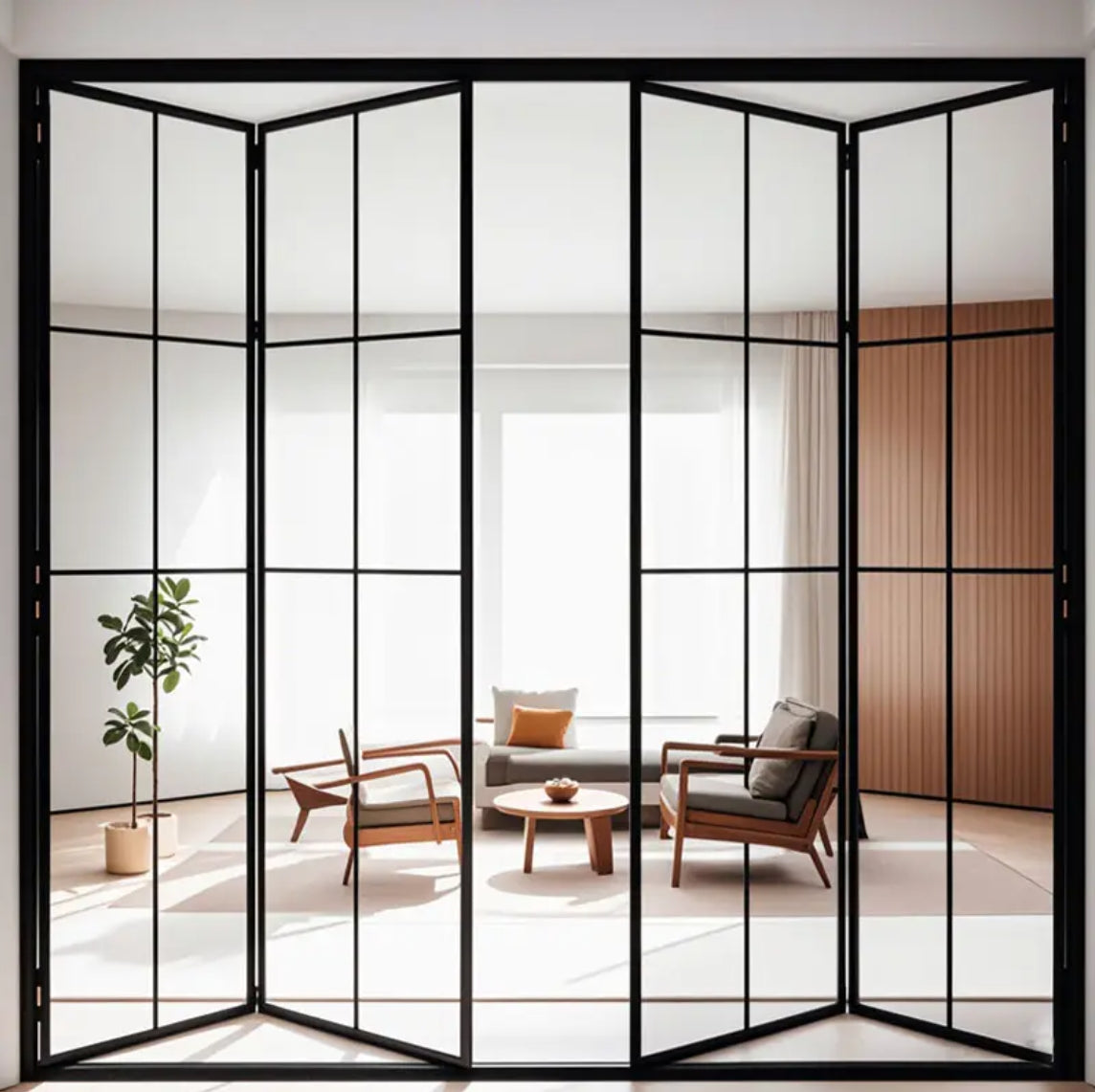 2023 Steel French Aluminum Folding Door House Low Price Outdoor Bi-fold Bifold Glass Door Sliding Available Lowes