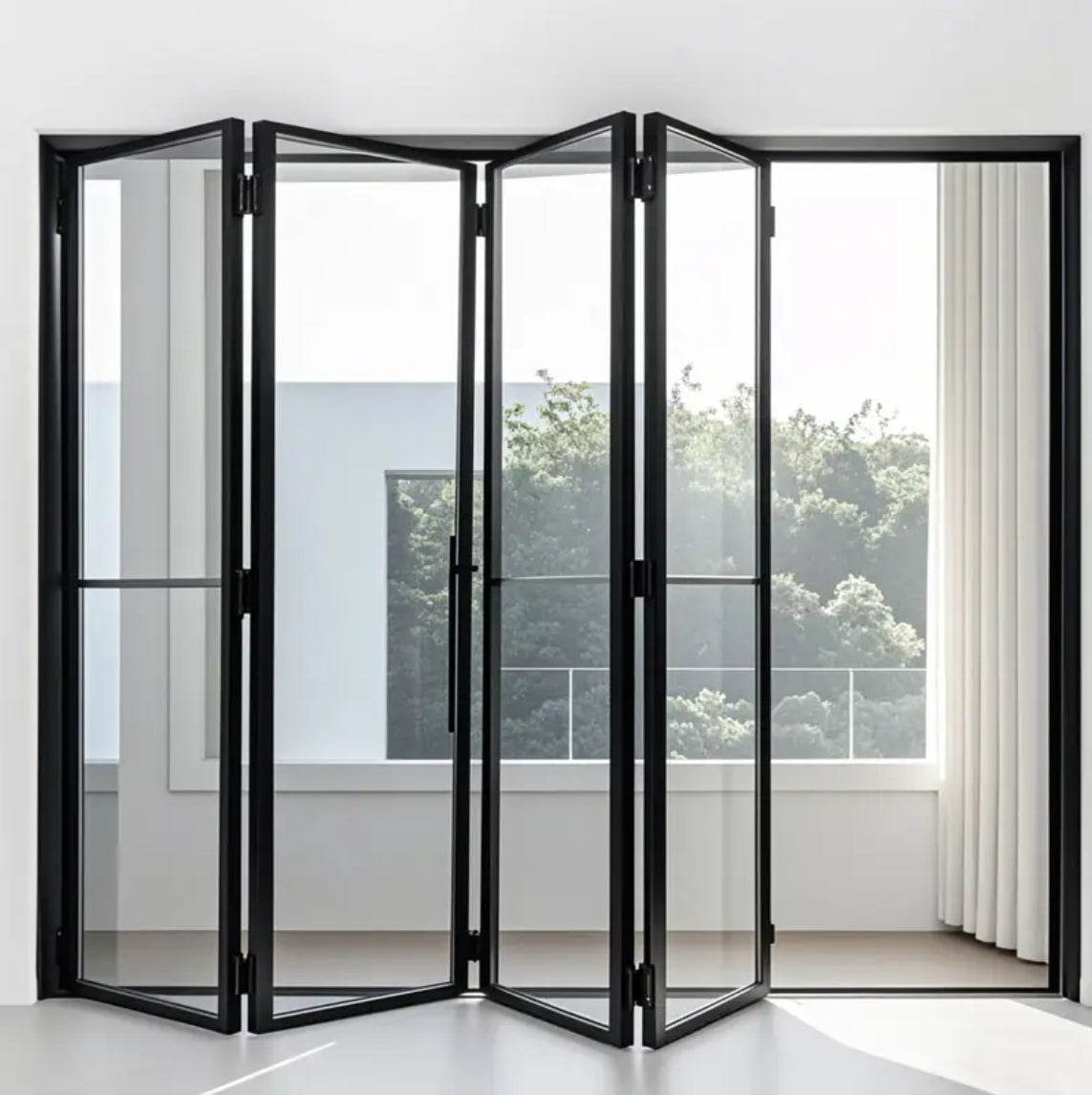 Patio Door Wholesale Bi-Folding System Folding Sliding Door Aluminum Glass Bifold Door