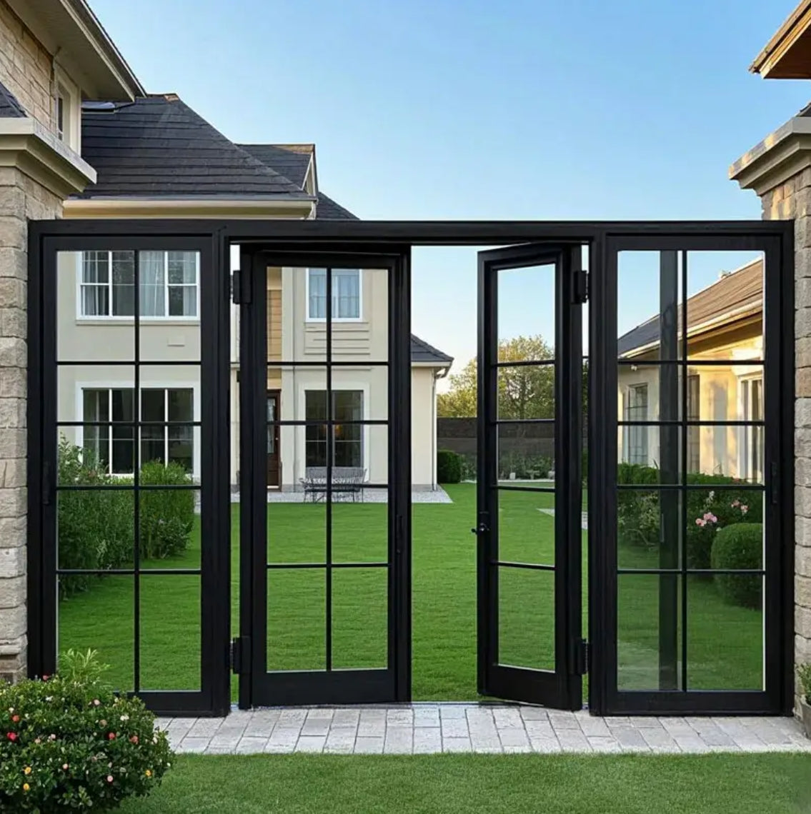 Heavy Duty Hurricane Proof Villa Aluminum Slide Folding Glass Doors Sunroom Waterproof Tempered Glass Bifold Patio Door